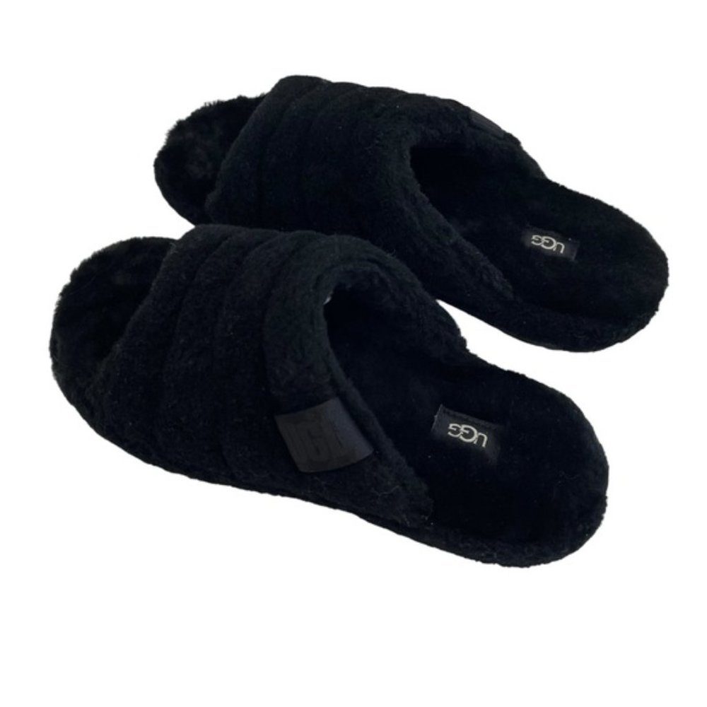 NEW UGG Men's Fluff You Slipper in Black Size 11 Slides - No box - Picture 2 of 5